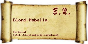 Blond Mabella névjegykártya