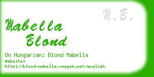mabella blond business card